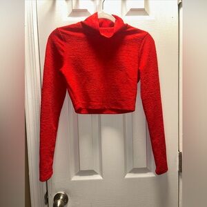 Women’s Red Dressy Crop Top long sleeve size s/m